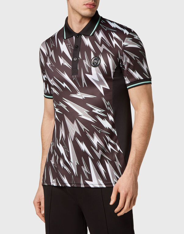 Plein Sport Polo Shirt SS Black/mint Green