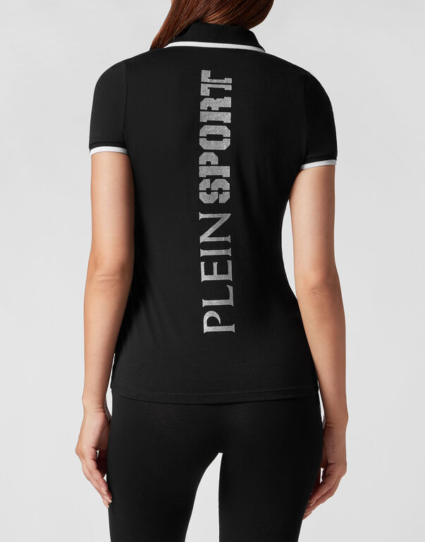 Plein Sport Polo Shirt SS Glitter Black