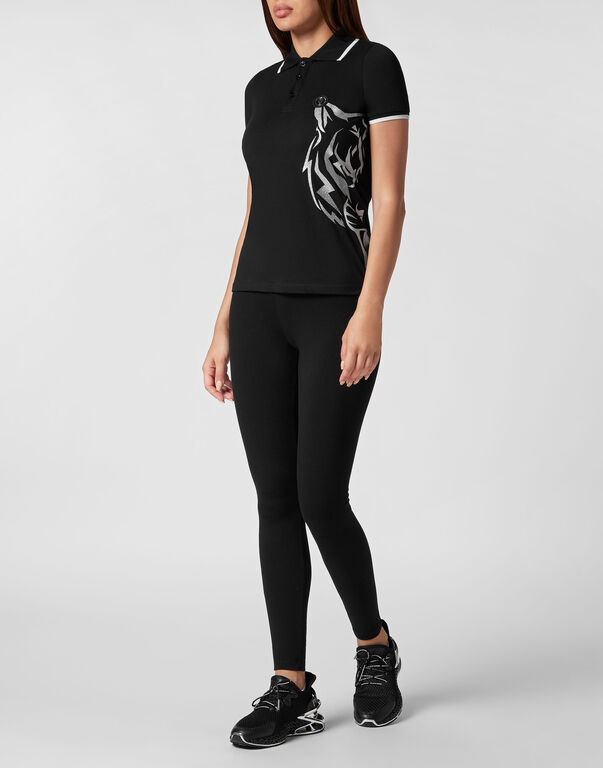 Plein Sport Polo Shirt SS Glitter Black