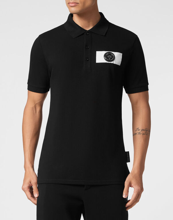 Plein Sport Polo Shirt SS Scratch Black