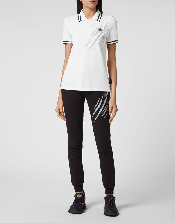 Plein Sport Polo Shirt SS Scratch White