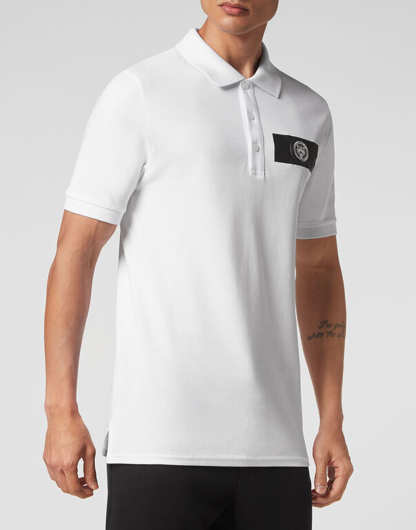 Plein Sport Polo Shirt SS Scratch White