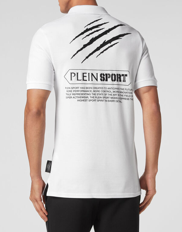 Plein Sport Polo Shirt SS Scratch White