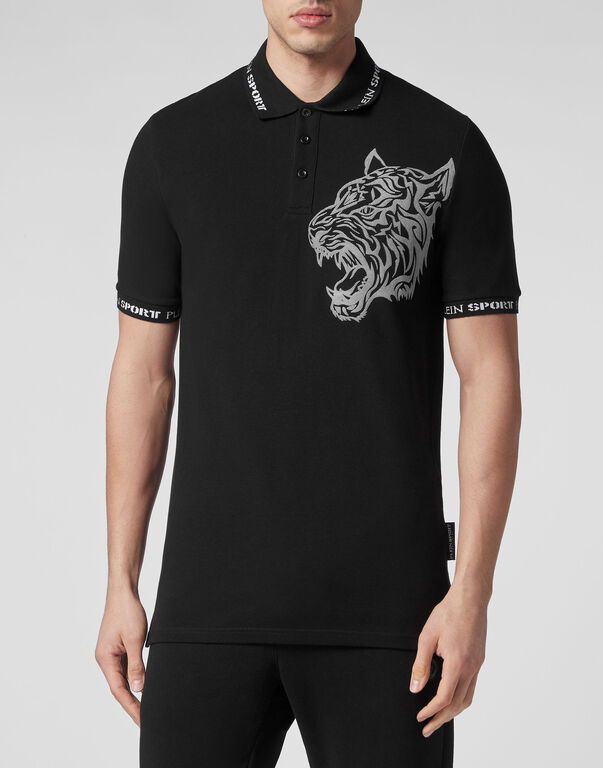 Plein Sport Polo Shirt SS Tiger Black / White