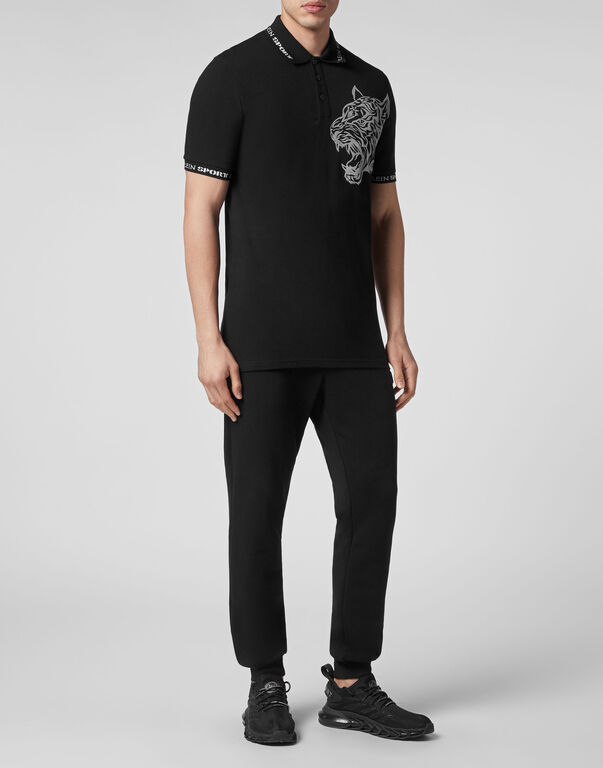 Plein Sport Polo Shirt SS Tiger Black / White