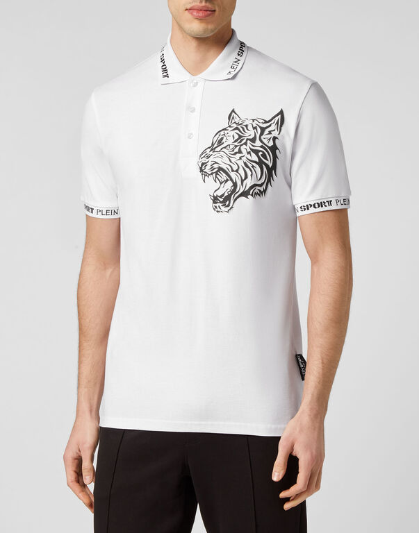 Plein Sport Polo Shirt SS Tiger White / Black