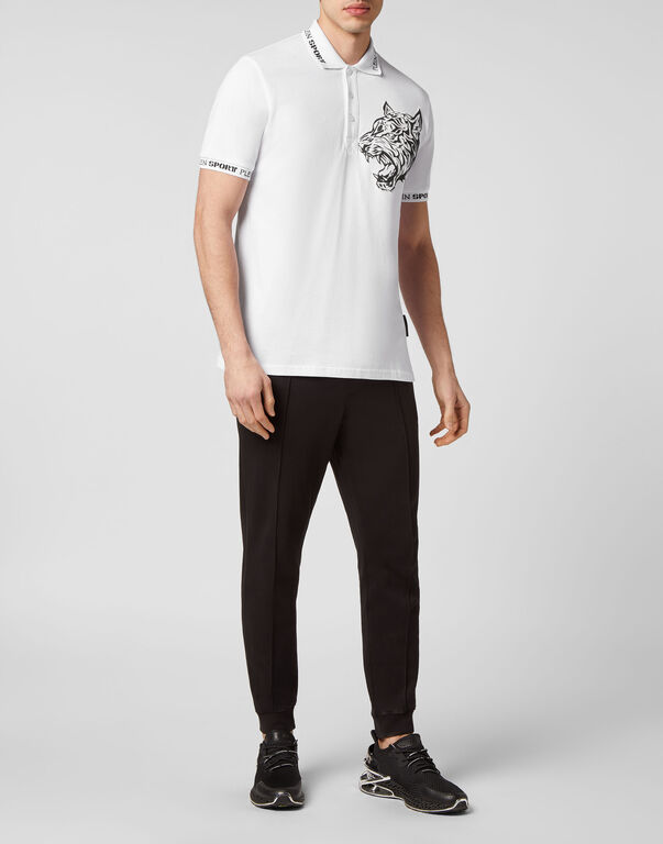 Plein Sport Polo Shirt SS Tiger White / Black