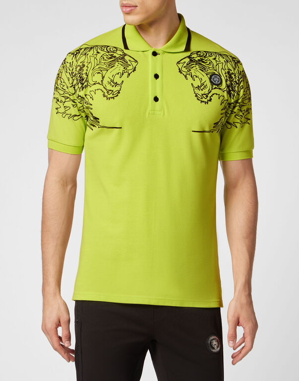 Plein Sport Polo Shirt SS Tiger Yellow Fluo