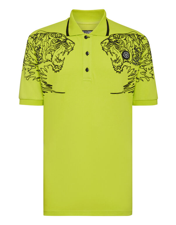 plein sport Polo shirt SS Tiger yellow fluo