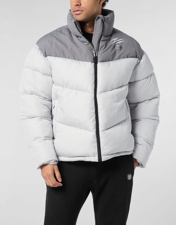 Plein Sport Puffer Jacket Light Grey