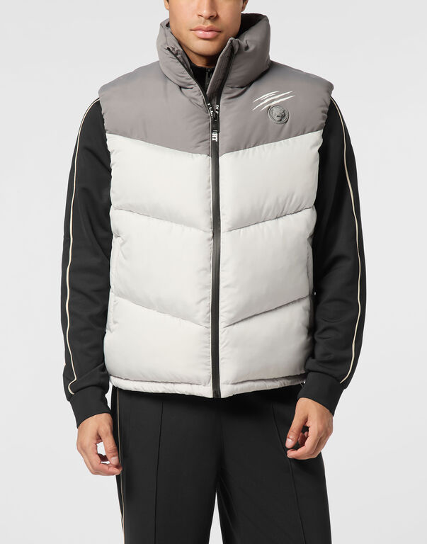 Plein Sport Puffer Jacket Vest Light Grey