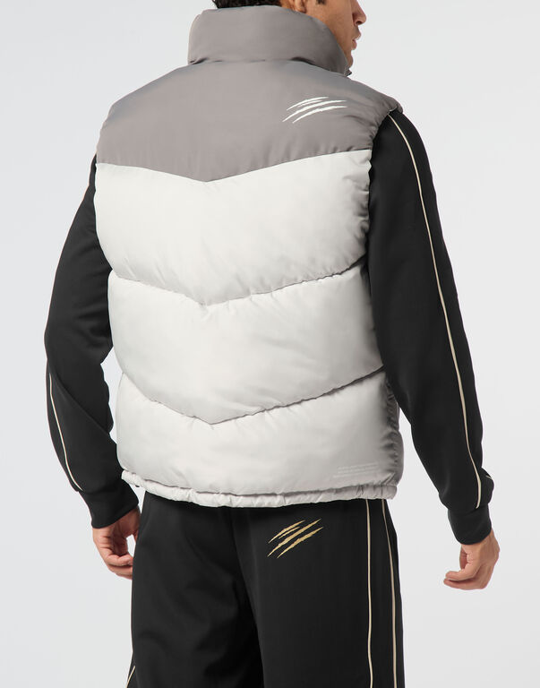 Plein Sport Puffer Jacket Vest Light Grey
