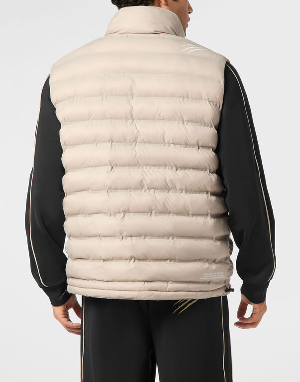 Plein Sport Puffer Jacket Vest Shanghai Beige