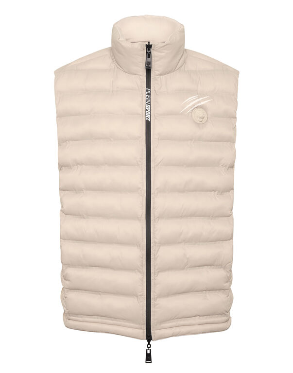 plein sport Puffer Jacket Vest Shanghai beige