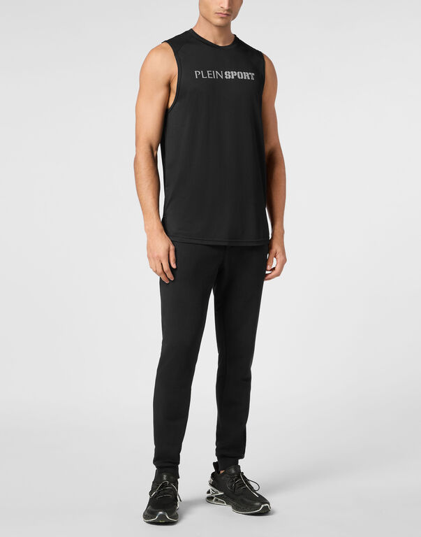 Plein Sport Reflective Tank Top Round Neck Black