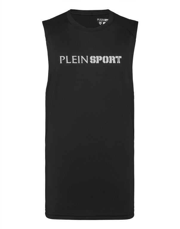 plein sport Reflective Tank Top Round Neck black
