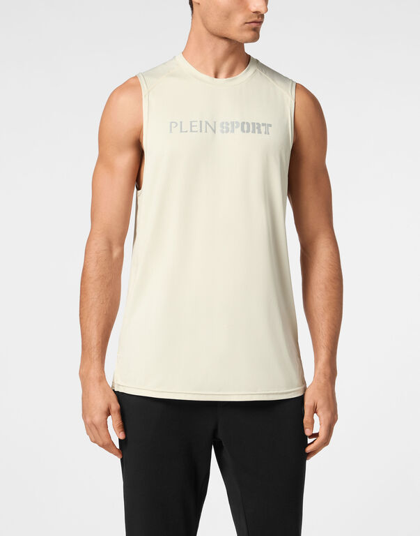 Plein Sport Reflective Tank Top Round Neck Grey