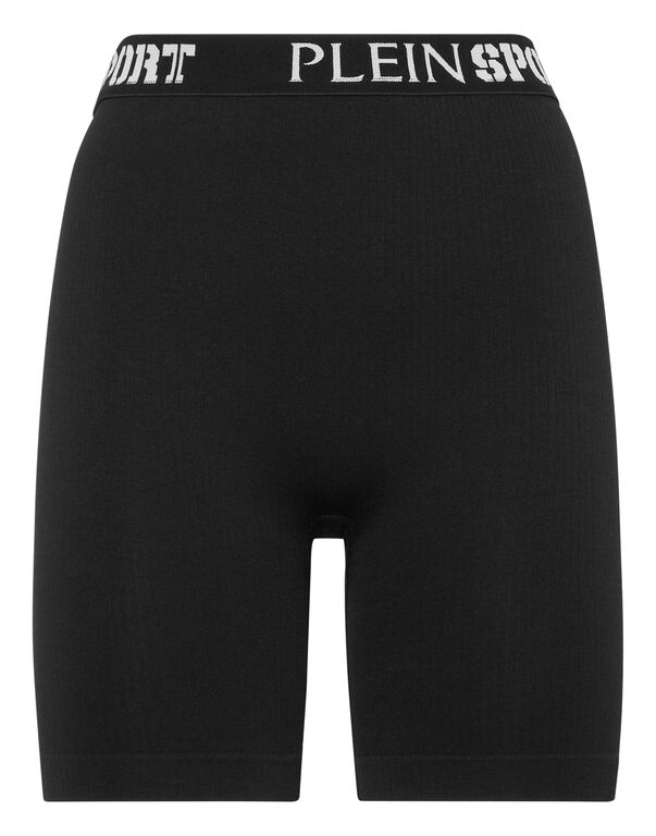 plein sport Rib Seamless Biker Shorts Logo black