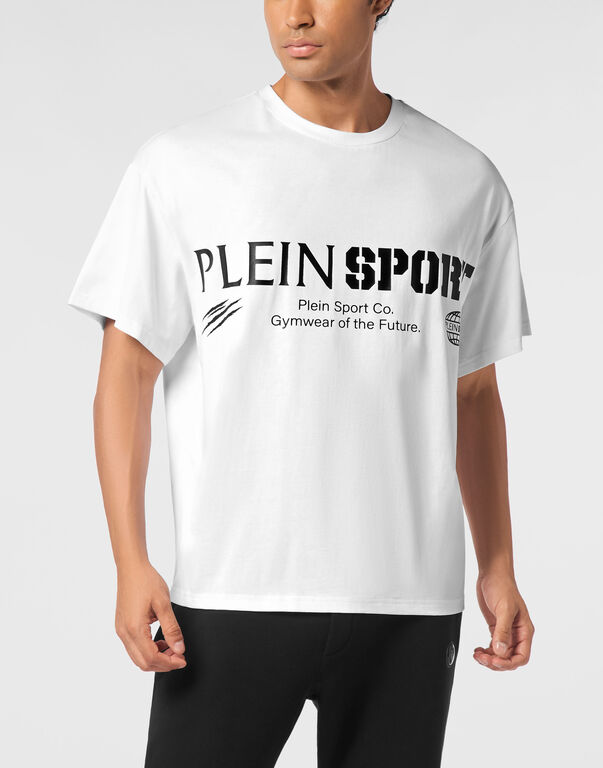 Plein Sport Round Neck T-Shirt Chest Logo White