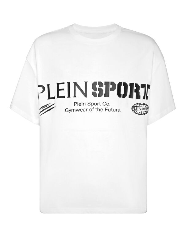 plein sport Round Neck T-Shirt Chest Logo white
