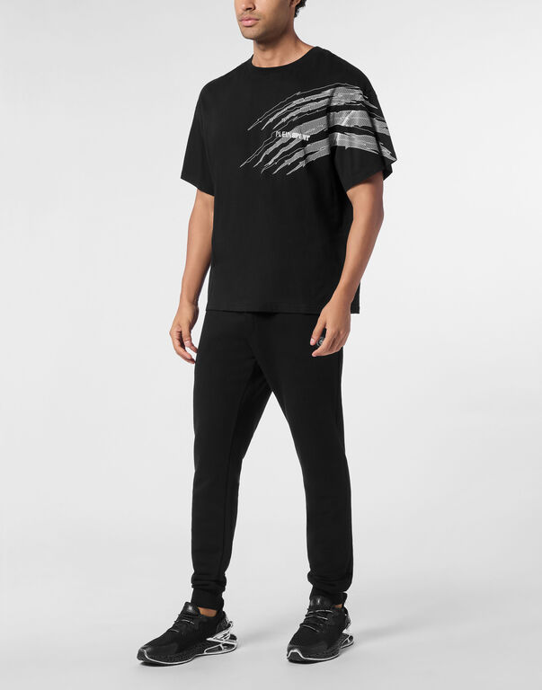 Plein Sport Round Neck T-Shirt Scratch Black