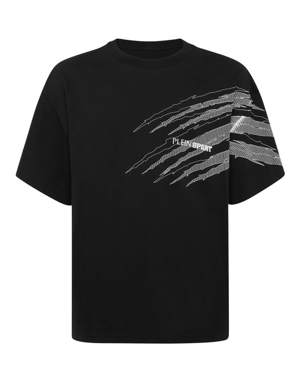 plein sport Round Neck T-Shirt Scratch black