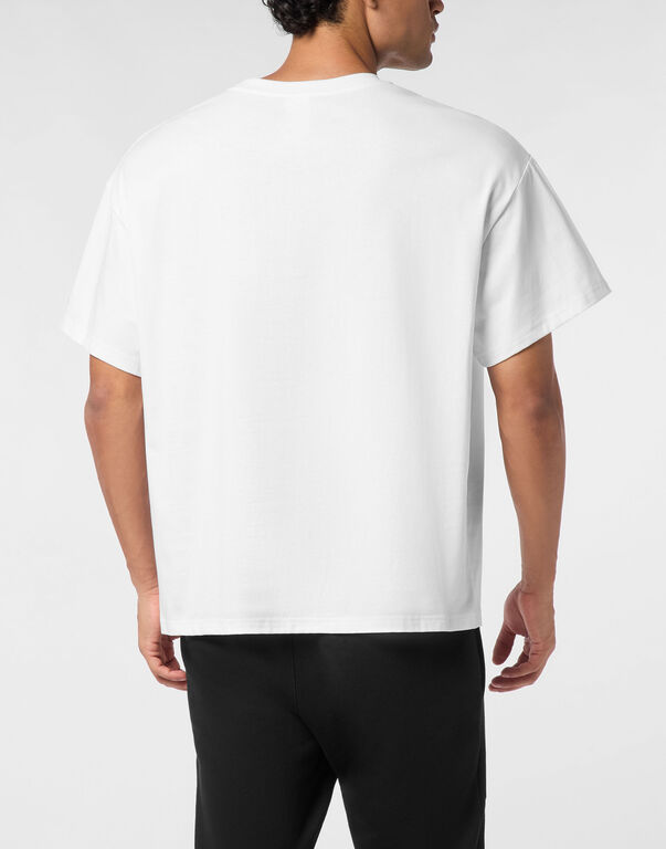 Plein Sport Round Neck T-Shirt Scratch White