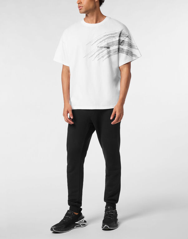 Plein Sport Round Neck T-Shirt Scratch White