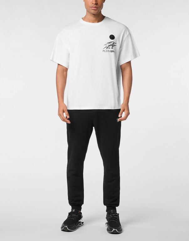Plein Sport Round Neck T-Shirt Tiger Scratch White