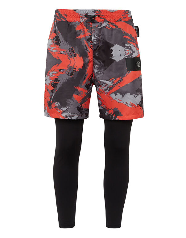 plein sport Running Pants black / orange