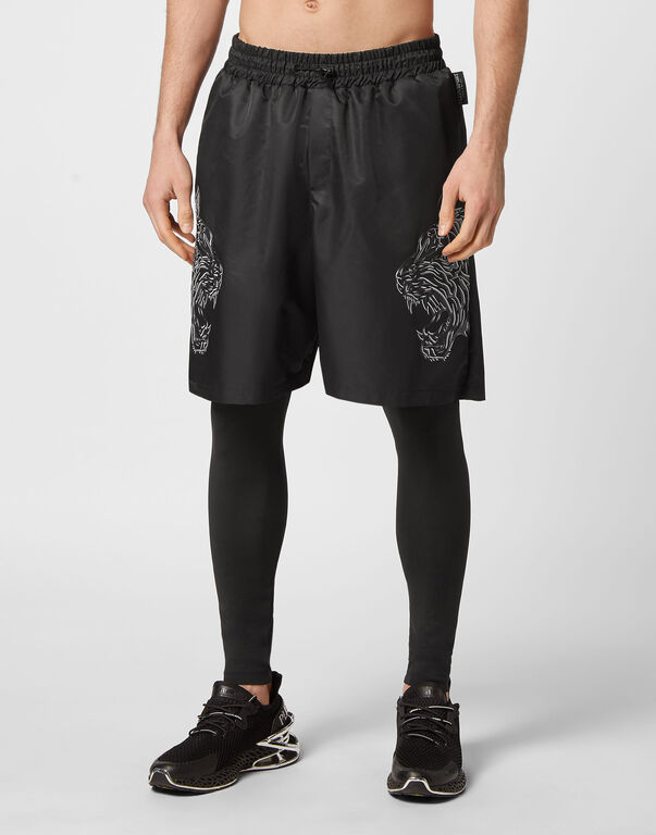Plein Sport Running Pants Tiger Black