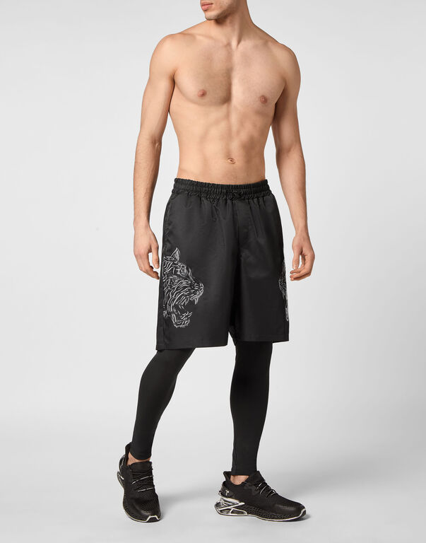 Plein Sport Running Pants Tiger Black