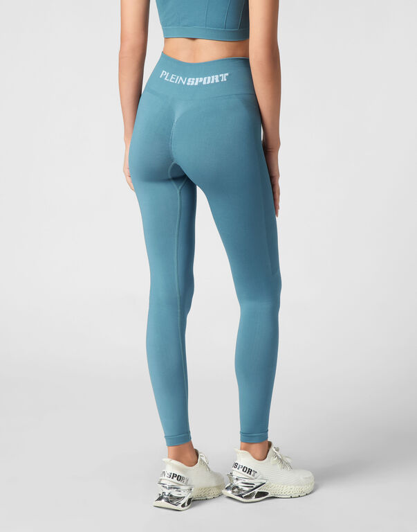 Plein Sport Seamless Sport Leggings Logo Petrol