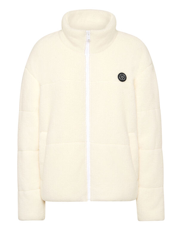 plein sport Sherpa Puffered Jacket white