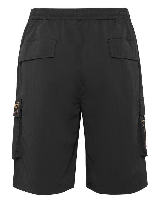 Plein Sport Short Cargo Laminated Black/light Gold