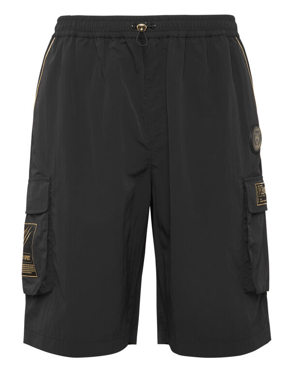 plein sport Short Cargo Laminated black/light gold