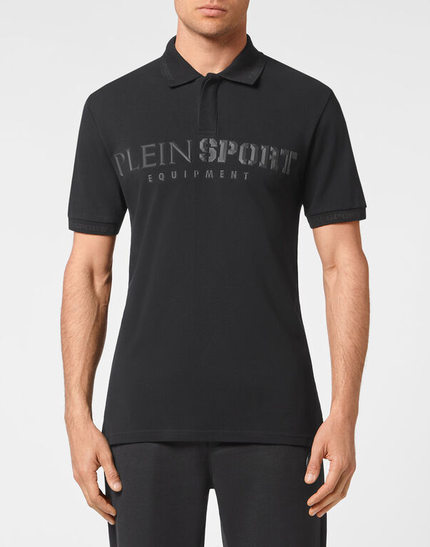 Plein Sport Short Sleeve Polo Statement Black