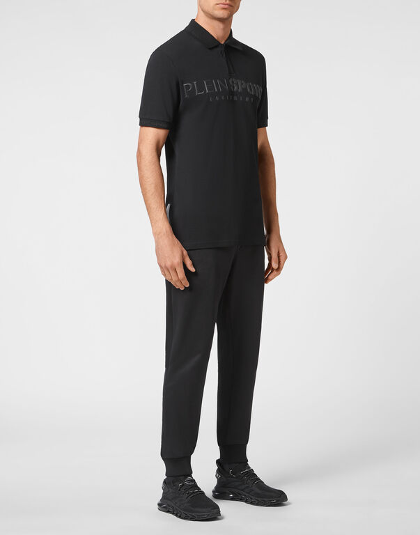 Plein Sport Short Sleeve Polo Statement Black