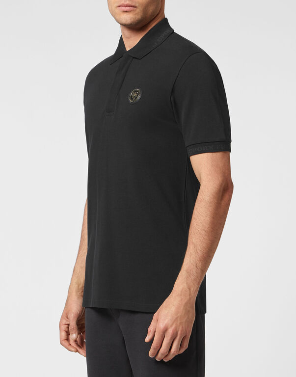 Plein Sport Short Sleeve Polo Statement Black