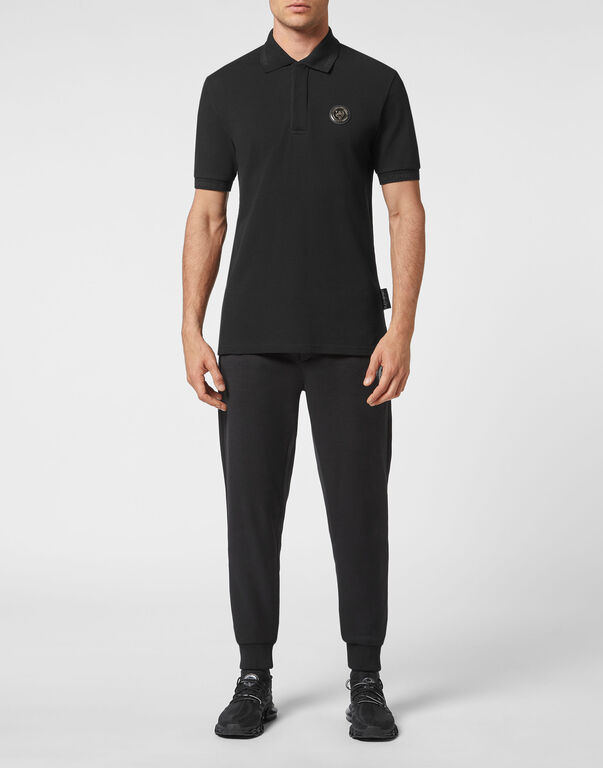 Plein Sport Short Sleeve Polo Statement Black