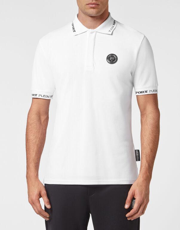 Plein Sport Short Sleeve Polo Statement White