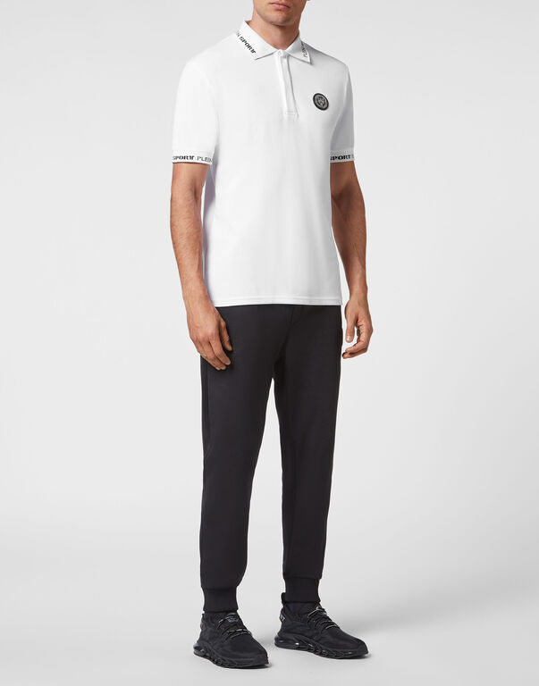 Plein Sport Short Sleeve Polo Statement White