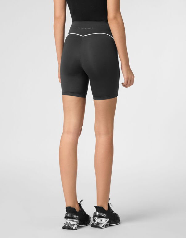 Plein Sport Silky Soft Piping Biker Shorts Black