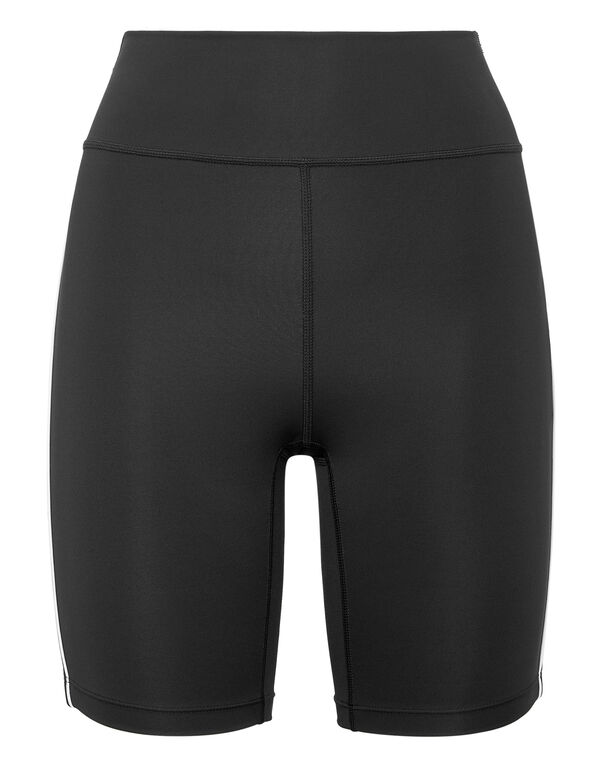 plein sport Silky Soft Piping Biker Shorts black