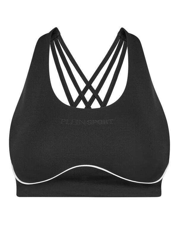 plein sport Silky Soft Piping Push Up Bra black