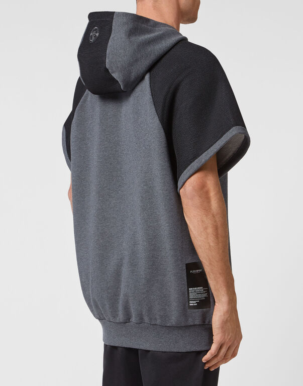 Plein Sport Sleeveless Hoodie Tiger Dark Grey