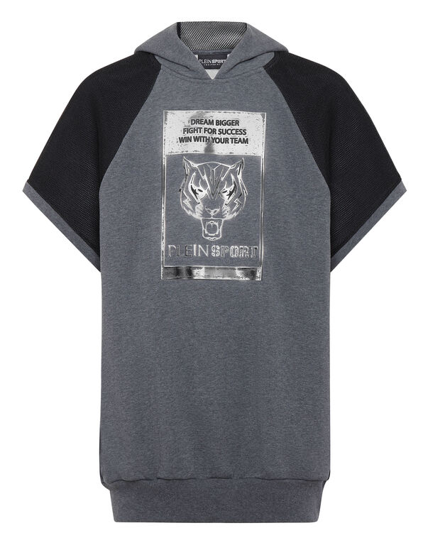 plein sport Sleeveless Hoodie Tiger dark grey