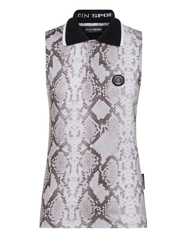 plein sport Sleeveless Polo Shirt Pitone grey
