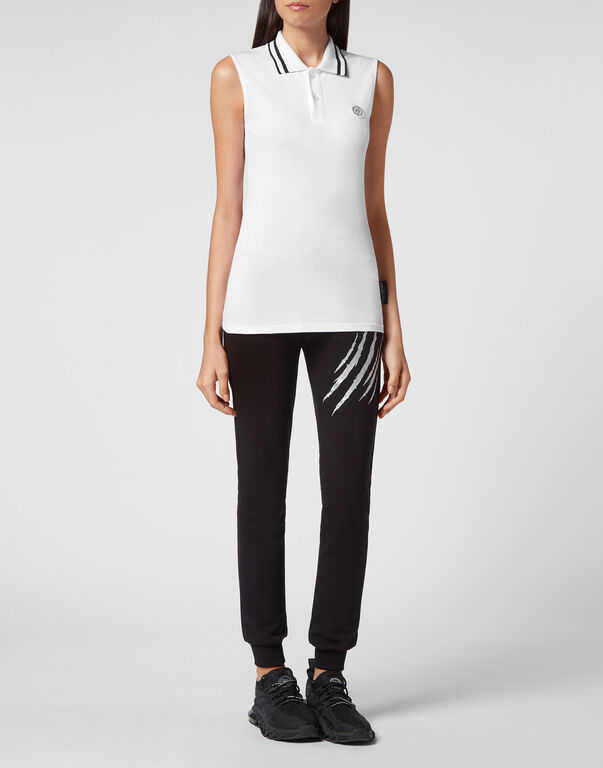 Plein Sport Sleeveless Polo Shirt White