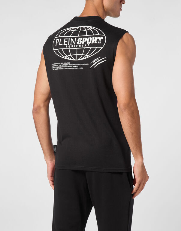 Plein Sport SLEEVELESS T-shirt Black / White